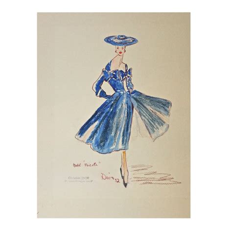 Christian Dior fashion sketches